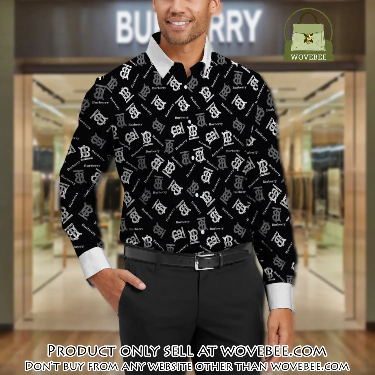 Burberry long sleeves button down shirt for elegant men lsb1011 wvb1046792